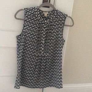 Jcrew sleeveless bird print top.